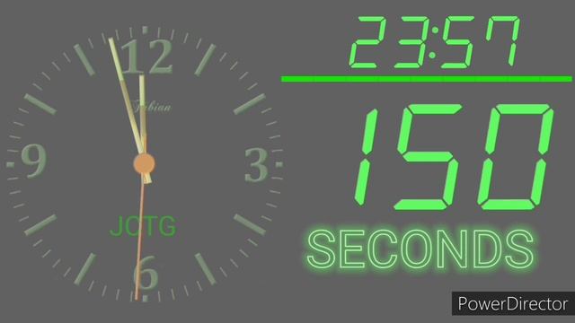 JCTG 5 Minutes (300 Seconds) Countdown into Midnight from 23:55 to 00:00 with music clock timer. смотреть онлайн