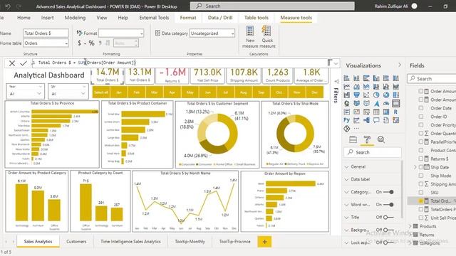 Advanced Sales Analytical Dashboard in POWER BI - Advanced DAX | Time Intelligence & KPIs | Measure смотреть онлайн