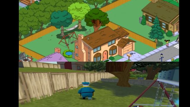 Simpsons Hit and Run Map in Springfield Tapped Out 2003 vs 2022. Сравнение города из разных игр ! смотреть онлайн