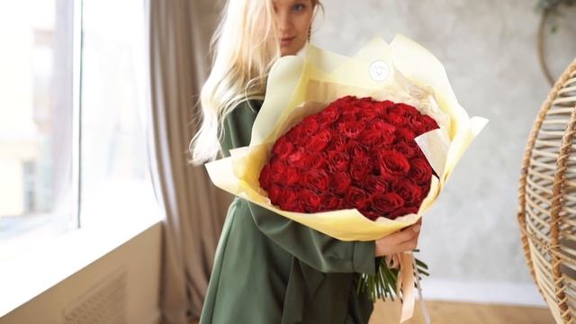 Букет из 61 красной розы (Кения) 40см Standart смотреть онлайн