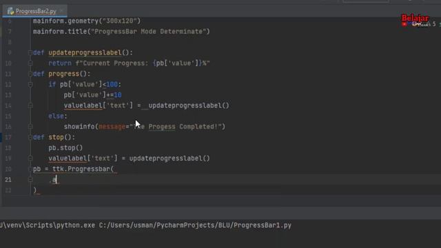 ProgressBar Menggunakan Mode Determinate Python Tkinter Part#24 смотреть онлайн