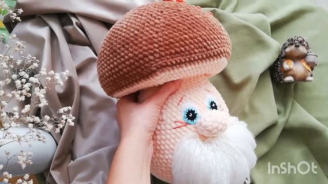 Giant crochet mushroom amigurumi pattern - mushroom plush doll