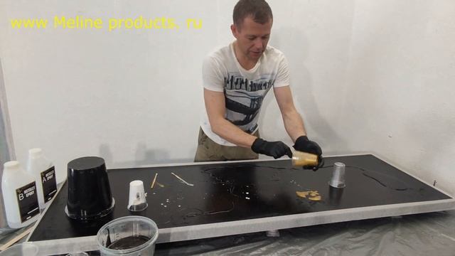 Набор №63. Столешница своими руками. ЛДСП и эпоксидная смола Metally epoxy. смотреть онлайн