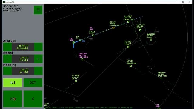 Approach/Departure radar at 9 big airports [Endless ATC] смотреть онлайн