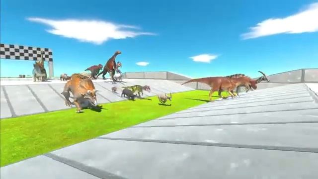 Speed Race All Dinosaurs Vs Animals Jurassic World Evolution - Animal Revolt Battle Simulator HD