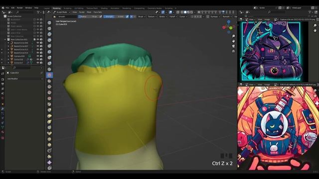 Blender 3D Sculpting ( Timelapse ) - Sailor Moon | Cyberpunk Samourai Style | Part 2 смотреть онлайн