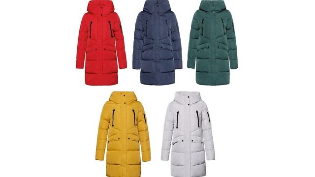 Женская зимняя куртка с карманами, с капюшоном, 100% полиэстер ICEbear 16G6155D