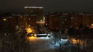 Ночная Шаховская с дрона.  Ночь 1-го января.