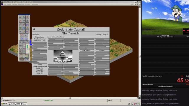 SimCity 2000 - 30k population Speedrun in 41.83 смотреть онлайн