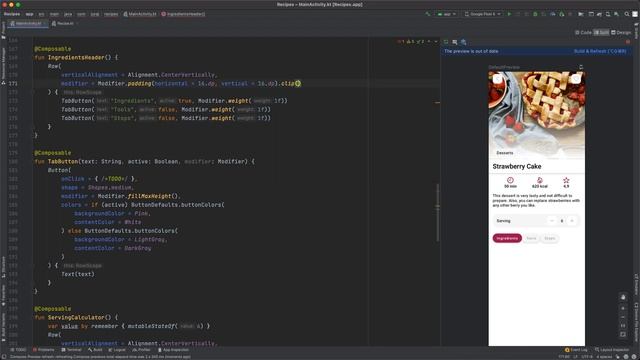 Recipes Mobile App UI Design in Jetpack Compose смотреть онлайн
