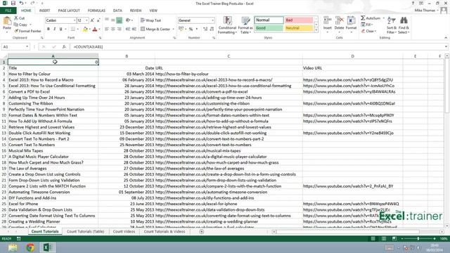 Excel: How to Count the Number of Items in a List смотреть онлайн