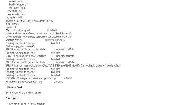 Runner is not healthy and will be disabled (4 answers) смотреть онлайн