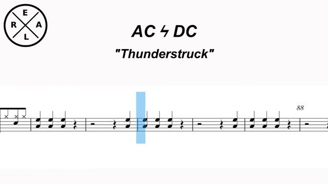 Thunderstruck - AC ⚡ DC - Drum Score смотреть онлайн
