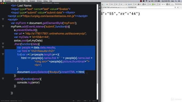 JSON+AJAX+API 0514 Axios AJAX post смотреть онлайн