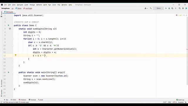 DIGITS SUM & CONCAT TO A GIVEN STRING JAVA PROGRAMMING NO SOUND COPY CODE смотреть онлайн