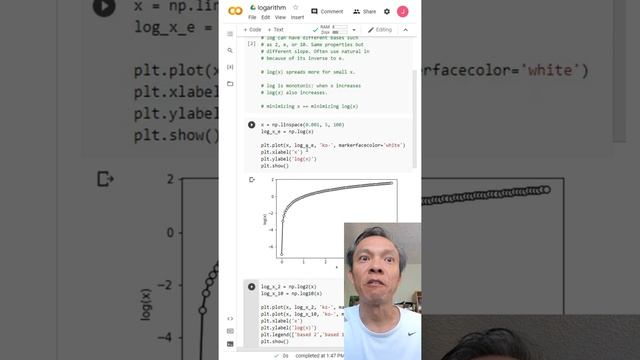 Logarithm in Python and Google Colab смотреть онлайн
