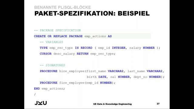 PL/SQL - 02 - Benannte PL/SQL-Blöcke (Teil 4 / Pakete) смотреть онлайн