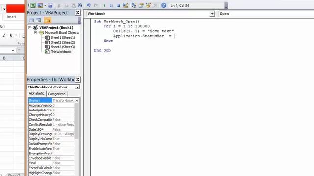 Excel Macro - How to display processing progress in status bar смотреть онлайн
