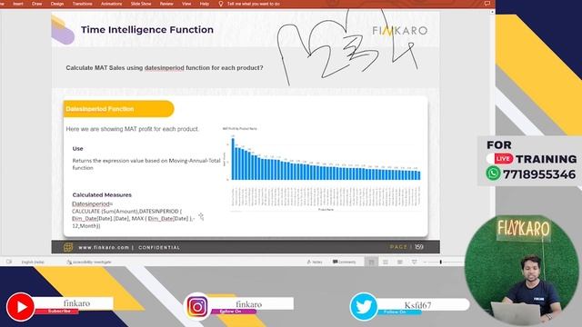 Lecture 158: Time Intelligence Function in Power BI | Calculate Moving Annual Total using Dax смотреть онлайн