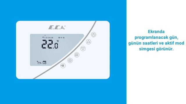 E.C.A. POLY TOUCH 400W ODA TERMOSTAT KURULUM VE KULLANIMI смотреть онлайн