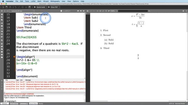 (UPDATED) LaTeX Tutorial 7: Errors and Debugging смотреть онлайн