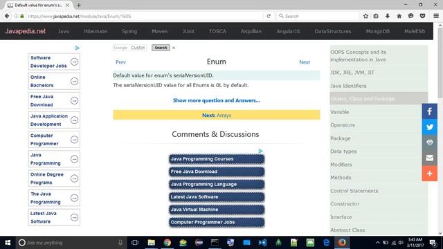 Default value for enum's serialVersionUID.
| javapedia.net смотреть онлайн