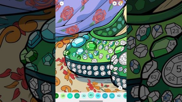Zen Color Paint by Numbers app Shoes with crystals #colorwithme #relaxing #details #video #coloring