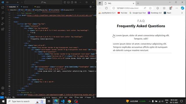 How To Create an Accordion using HTML, CSS, JS, Bootstrap 5 смотреть онлайн