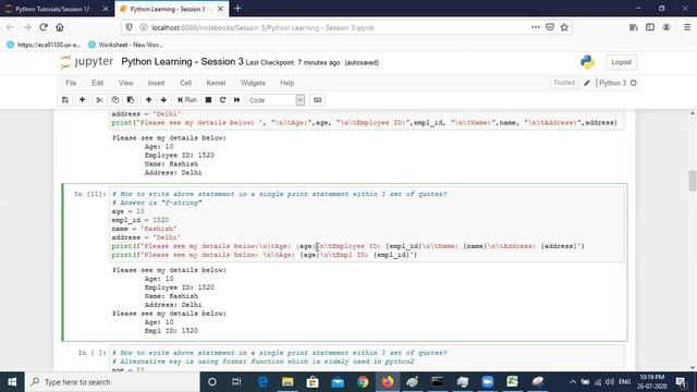 Python Learning | Session 3 - Part 1 смотреть онлайн