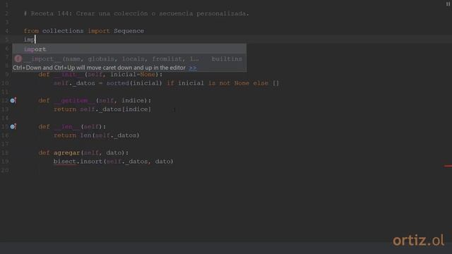 Python 3 - Receta 144: Crear una Colección o Secuencia Personalizada смотреть онлайн