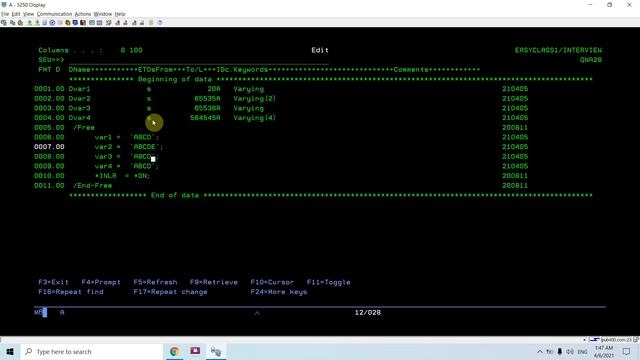 What is the purpose of using Varying keyword in RPG AS400|Varying(2) and Varying(4) |Check HEX valu смотреть онлайн