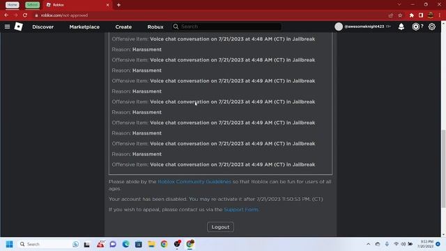 Roblox Moderation Is Disgusting. смотреть онлайн