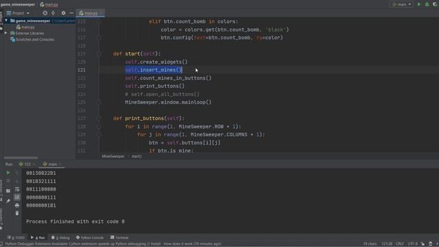Игра "Сапер" на Python, создаем концовку игры. Minesweeper in Python Tkinter смотреть онлайн