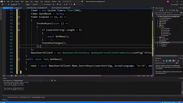 Blazor Azure Cognitive Services Bing News API смотреть онлайн