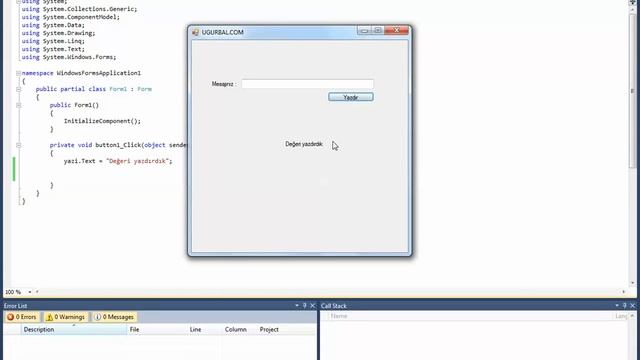C# Dersleri Görsel Eğitimi - Ders 5 смотреть онлайн