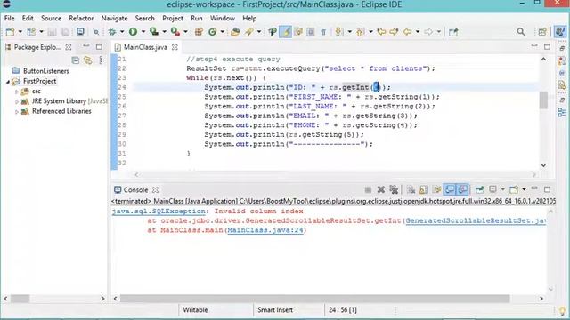 Fix SQLException: Invalid column index смотреть онлайн