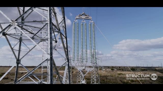 Монтаж провода ВЛ 330 кВ через Днепр