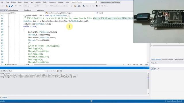 .NET nanoFramework. ESP32 DevKit v1. Blink an LED смотреть онлайн