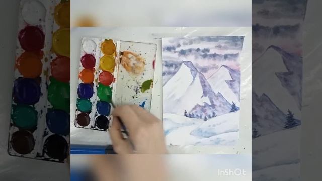 Пейзаж акварелью. урок рисования смотреть онлайн