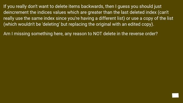 Deleting multiple elements from a list смотреть онлайн