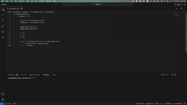 Going over the mergesort algorithm with Python смотреть онлайн