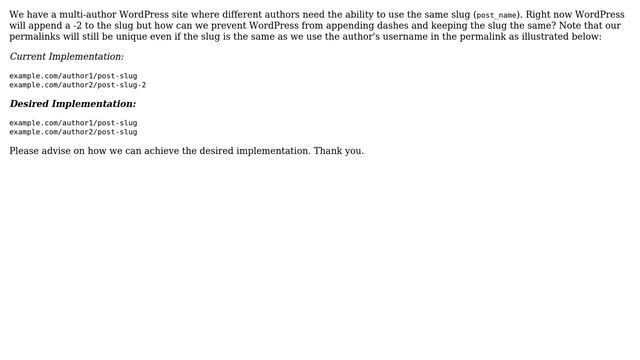 Wordpress: How to allow different authors to use same post slug? смотреть онлайн