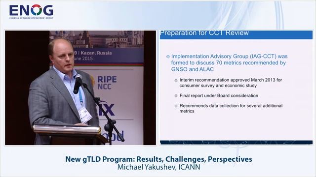 ENOG 9: Новые домены верхнего уровня: результаты, проблемы и перспективы - Михаил Якушев (RU) смотреть онлайн