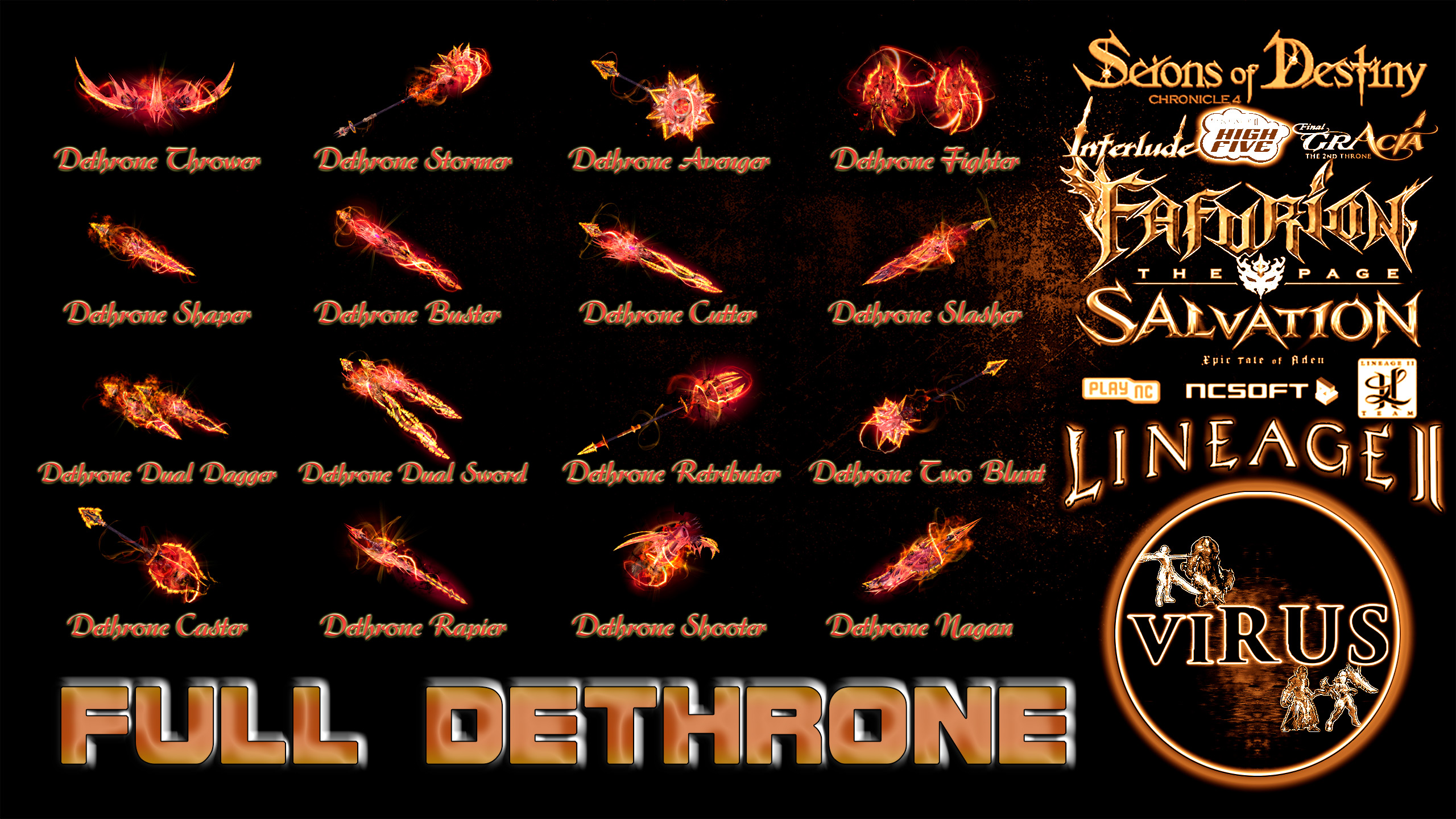 Full Set Of Dethrone Weapons. LINEAGE II. Any Chronicles ◄√i®uS►