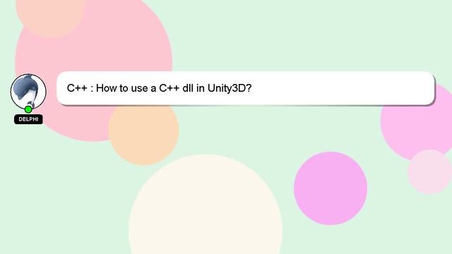 C++ : How to use a C++ dll in Unity3D? смотреть онлайн