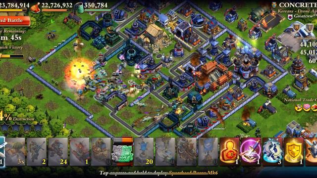 DomiNations - Beast 3D Drone Age destroyed under 2min with Mortars смотреть онлайн