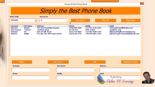 Excel VBA - Phone Book - Contact Manager - Phone List - Employee Contacts - Excel 2010 смотреть онлайн