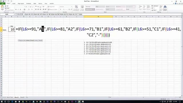 Excel - How to get grade system (A1, A2, B1, B2, C1, C2, D) automatically in excel смотреть онлайн