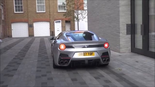 Amazing spec Ferrari F12 TDF in London: Start, revs and accelerations смотреть онлайн