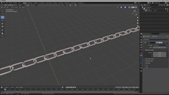 Создание цепи с использованием Curve в Blender смотреть онлайн